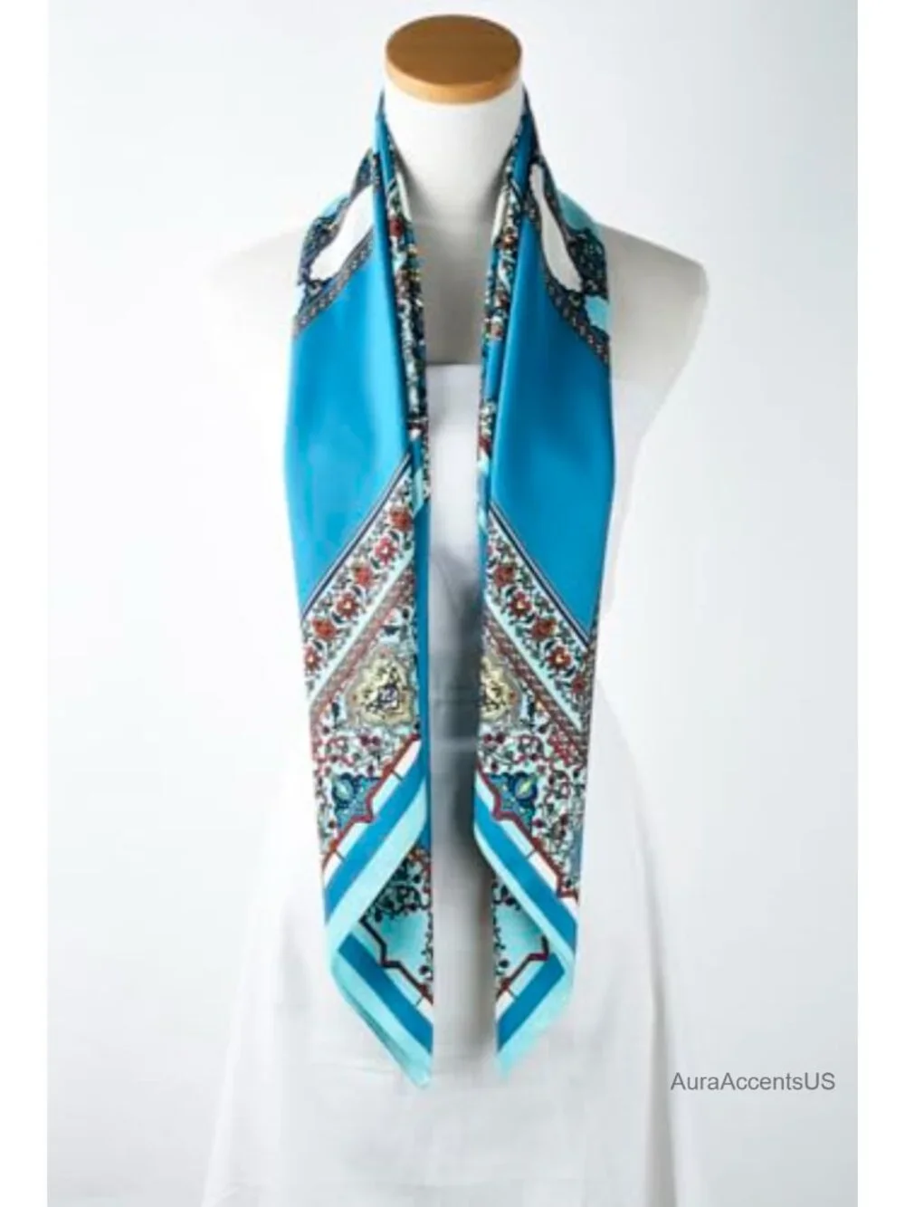 Oversized Satin Square Fashion Scarf – Silk-Feel Hair Wrap, Headband, Bandana,
